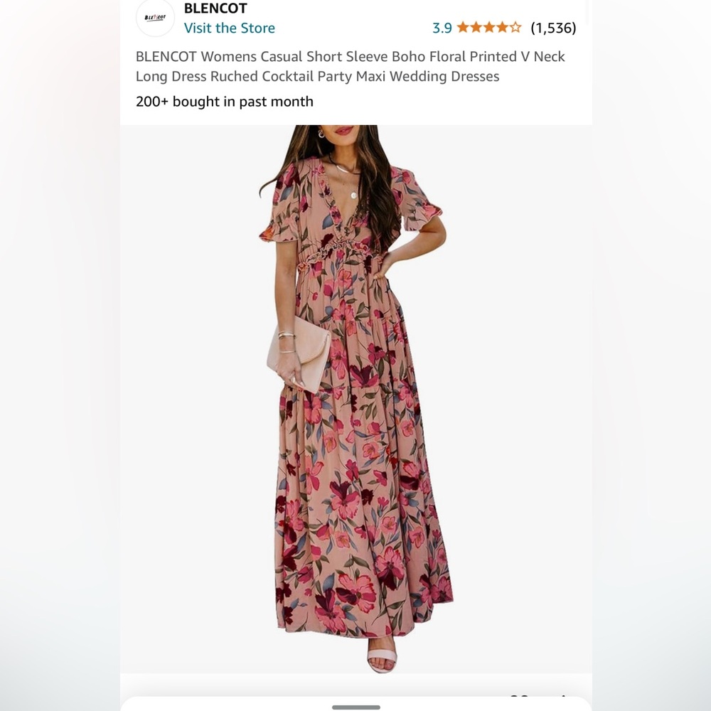 Blencot, short sleeve Boho floral maxi dress xl